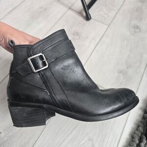 Vince Camuto Black Leather Ankle Boots